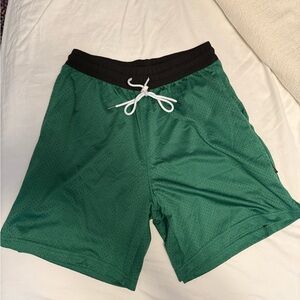 Pact Men's Athletic Shorts in Forest Green and Black